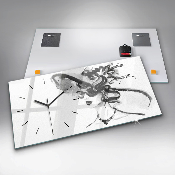 Horizontálne hodiny Módna žena