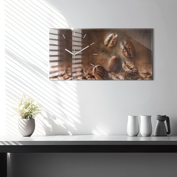 Horizontálne hodiny Kávové zrná