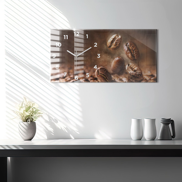 Horizontálne hodiny Kávové zrná
