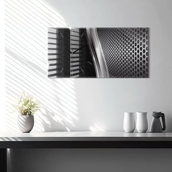 Horizontálne hodiny Black metalová abstrakcia