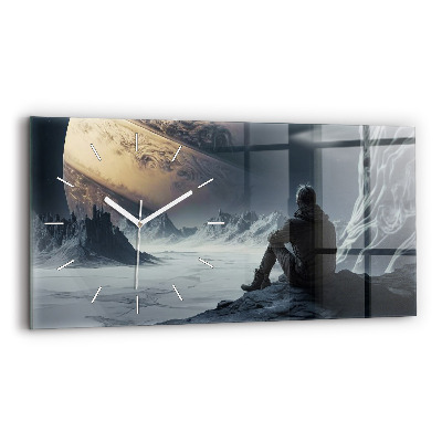 Horizontálne hodiny Človek Vesmírna planéta