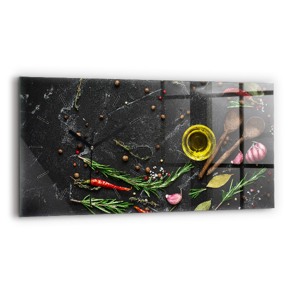 Horizontálne hodiny Korenie na pulte