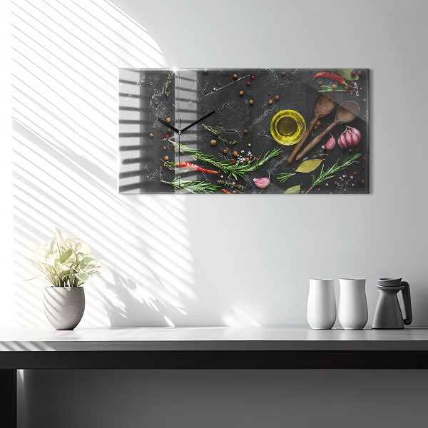 Horizontálne hodiny Korenie na pulte