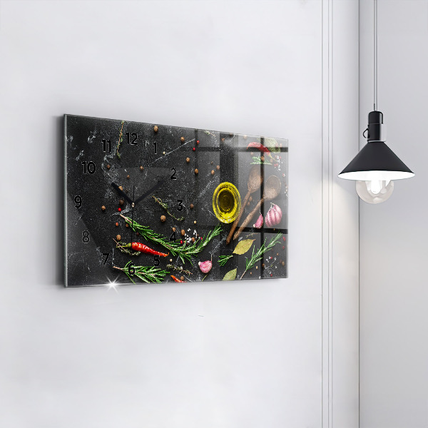 Horizontálne hodiny Korenie na pulte