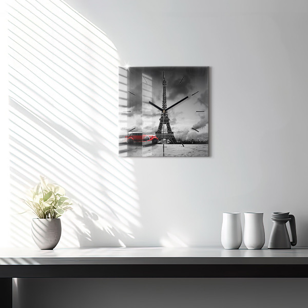 Štvorcové hodiny Effelova veža v Paríži