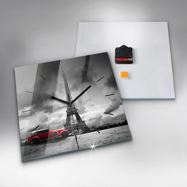 Štvorcové hodiny Effelova veža v Paríži