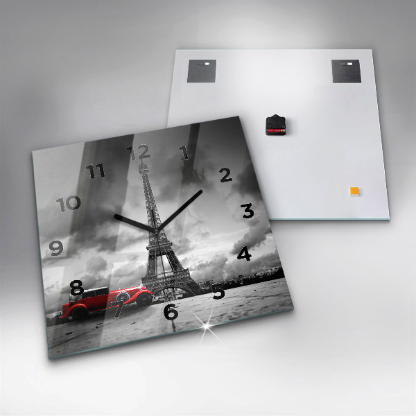 Štvorcové hodiny Effelova veža v Paríži