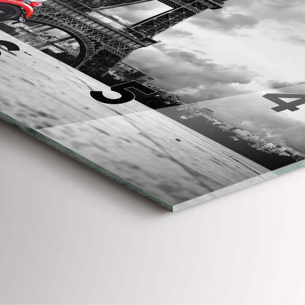 Štvorcové hodiny Effelova veža v Paríži