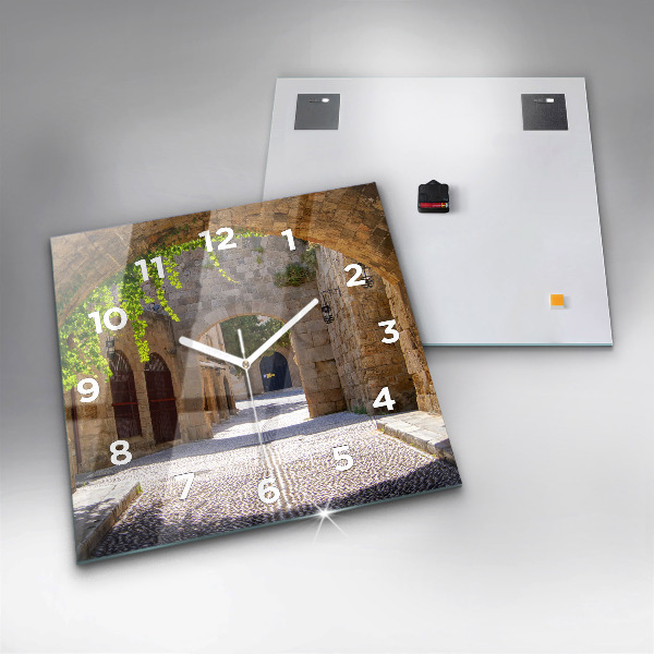 Štvorcové hodiny Malebná ulica Rodosu