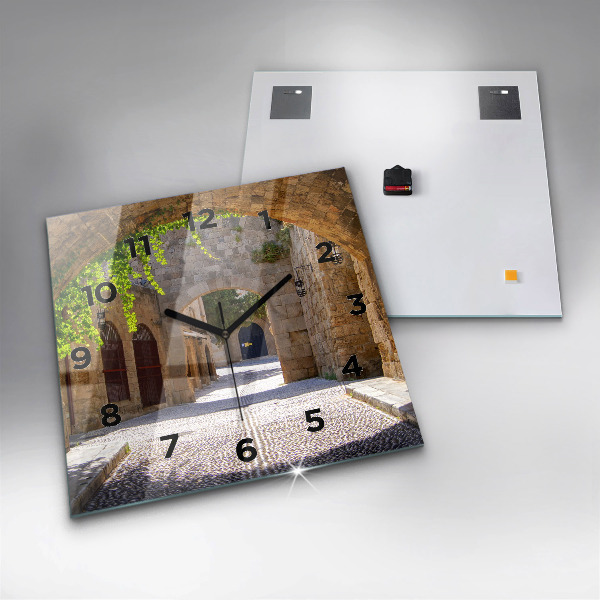 Štvorcové hodiny Malebná ulica Rodosu