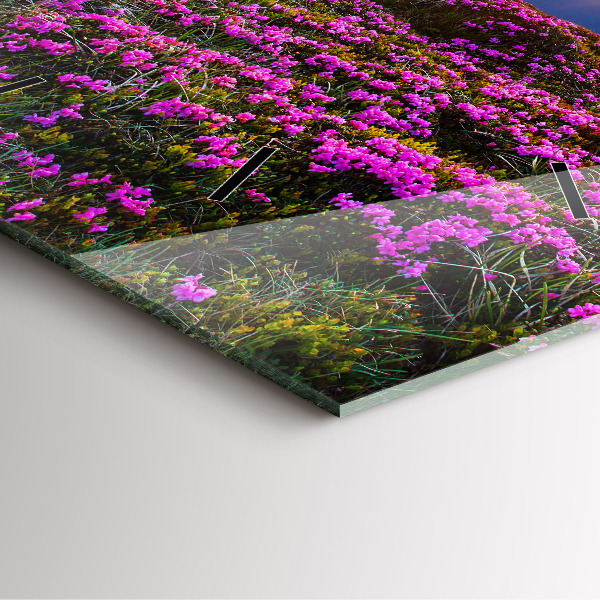 Štvorcové hodiny Východ slnka a kvety