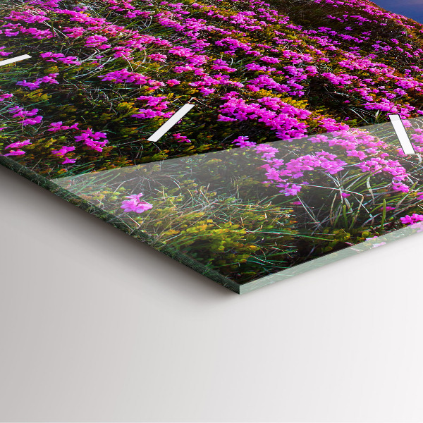 Štvorcové hodiny Východ slnka a kvety