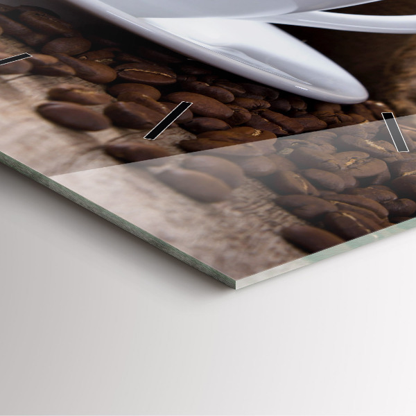 Štvorcové hodiny Šálka kávy