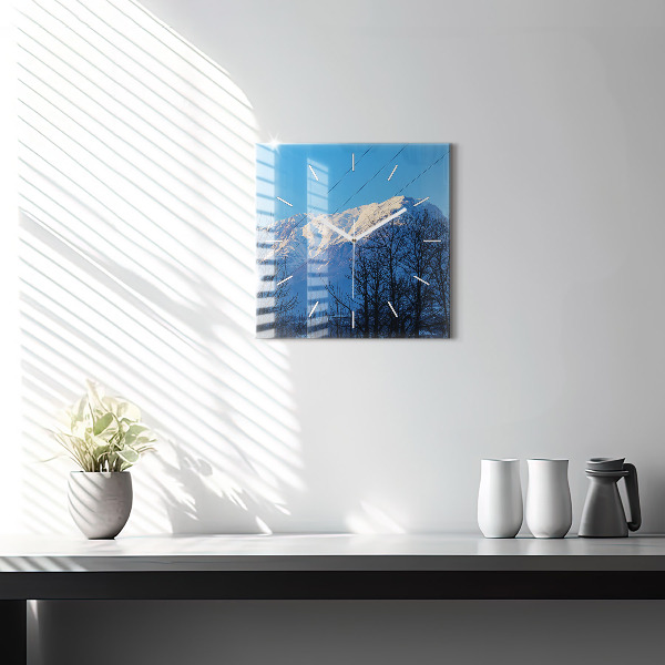 Štvorcové hodiny Výhľad na hory