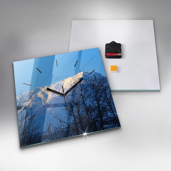 Štvorcové hodiny Výhľad na hory