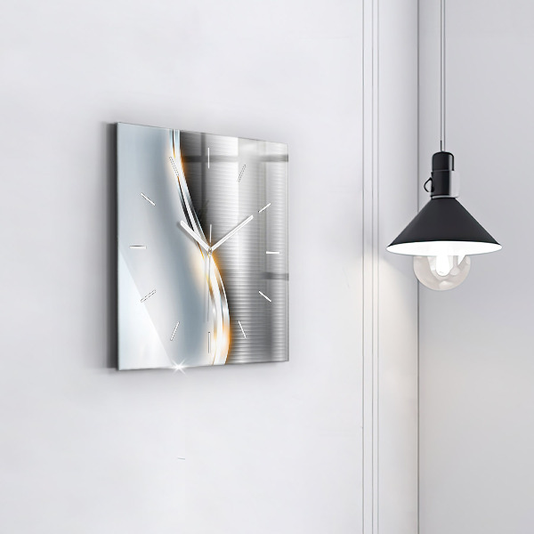 Štvorcové hodiny Kovová abstrakcia