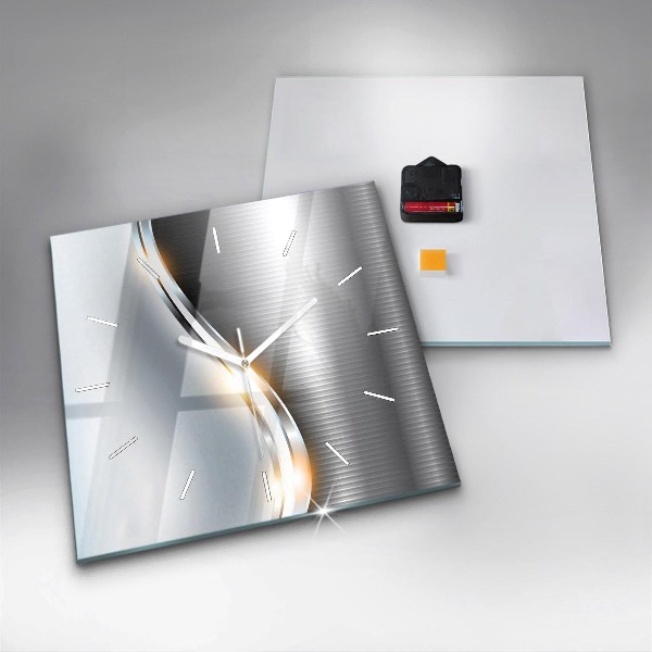 Štvorcové hodiny Kovová abstrakcia