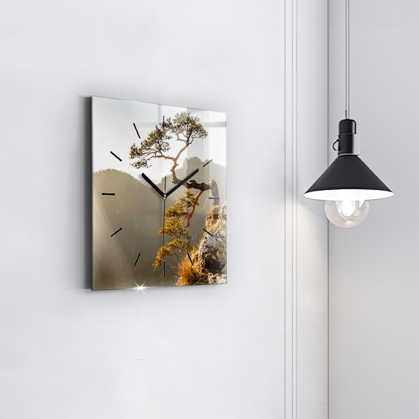 Štvorcové hodiny Strom v horách