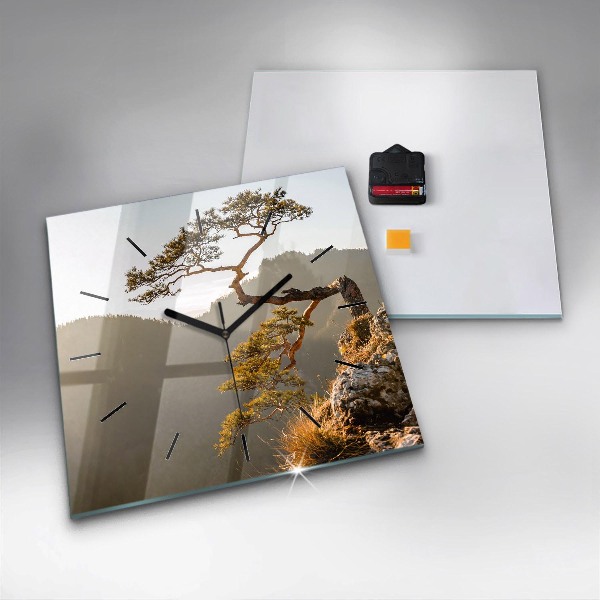 Štvorcové hodiny Strom v horách