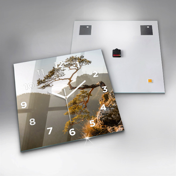 Štvorcové hodiny Strom v horách