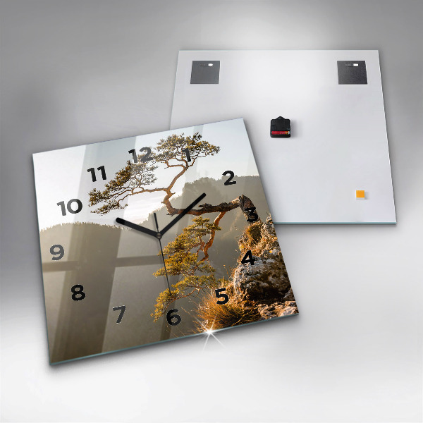 Štvorcové hodiny Strom v horách