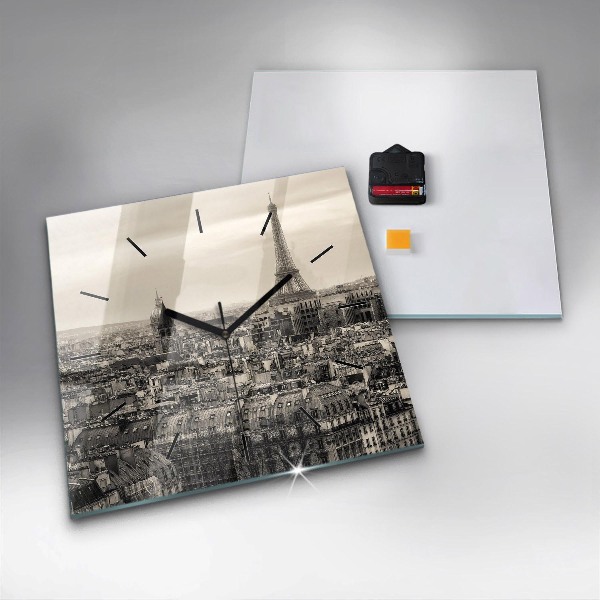 Štvorcové hodiny Panoráma Paríža
