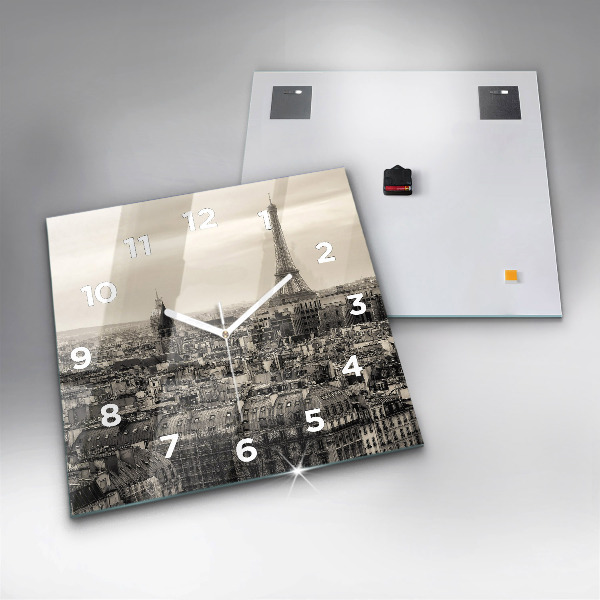 Štvorcové hodiny Panoráma Paríža