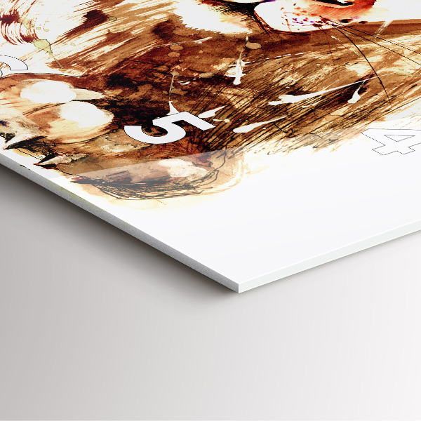 Štvorcové hodiny Ilustrácia hnedého leva