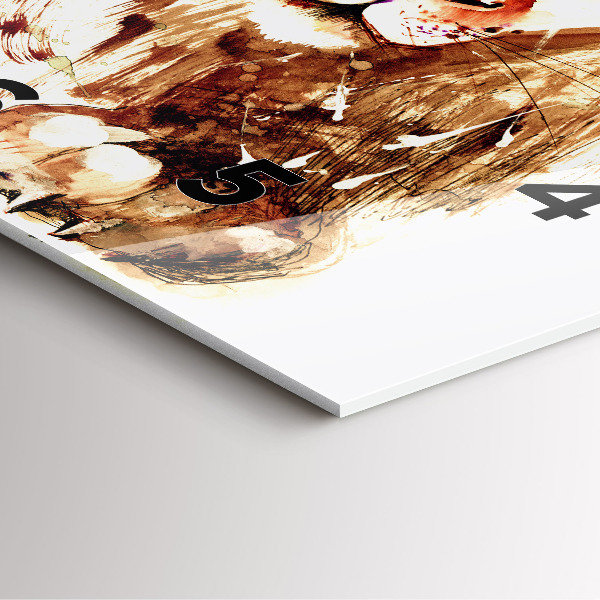 Štvorcové hodiny Ilustrácia hnedého leva