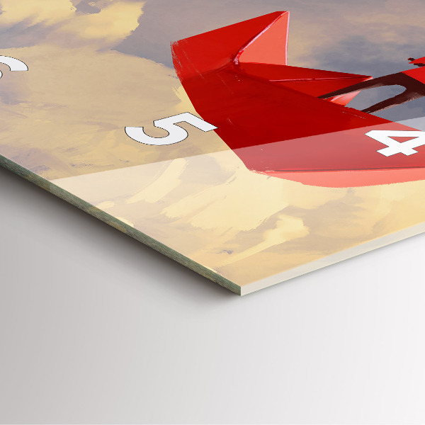 Štvorcové hodiny Papierové lode