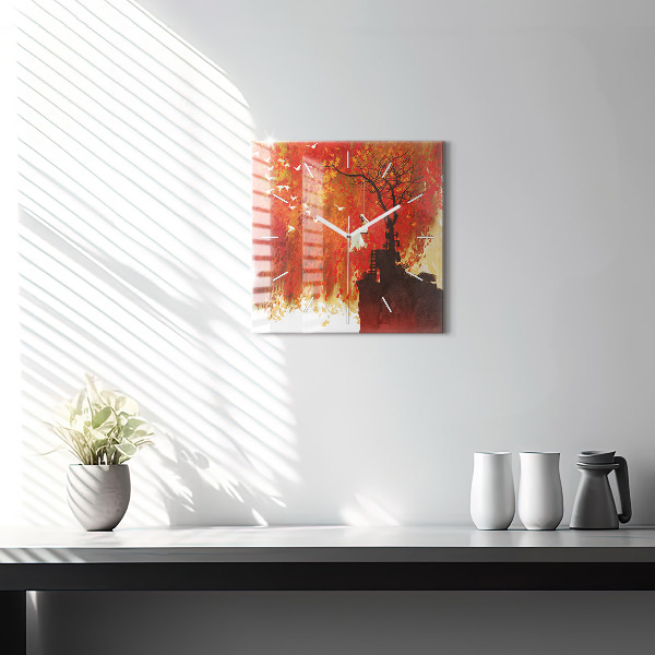 Štvorcové hodiny Nevesta na jeseň