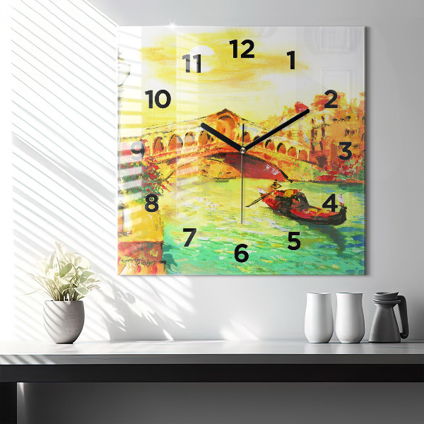 Štvorcové hodiny Benátsky most Rialto