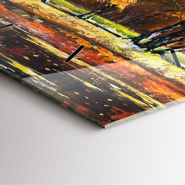 Štvorcové hodiny Jesenná krajina s riekou