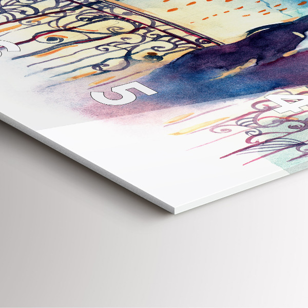 Štvorcové hodiny Ľudia v akvarelu