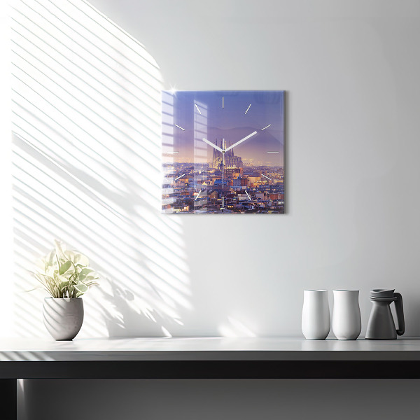 Štvorcové hodiny Pohľad na Barcelonu