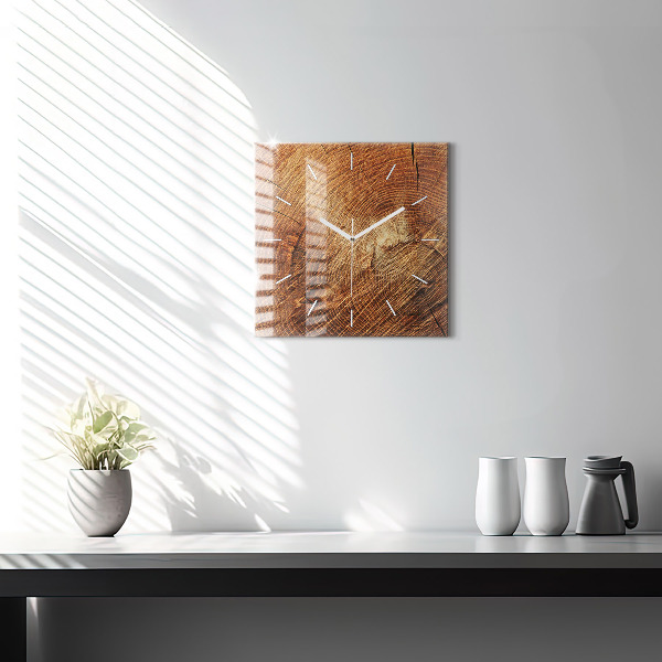 Štvorcové hodiny Starý kmeň stromu