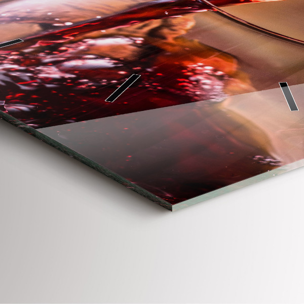 Štvorcové hodiny Pohárik červeného vína