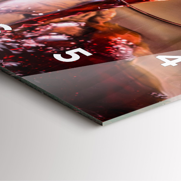 Štvorcové hodiny Pohárik červeného vína