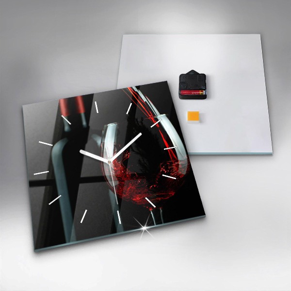 Štvorcové hodiny Fľaša vína