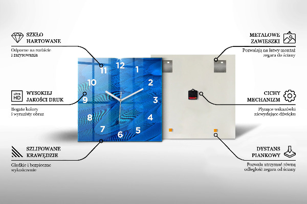 Štvorcové hodiny Srdce vyrobené z papriky