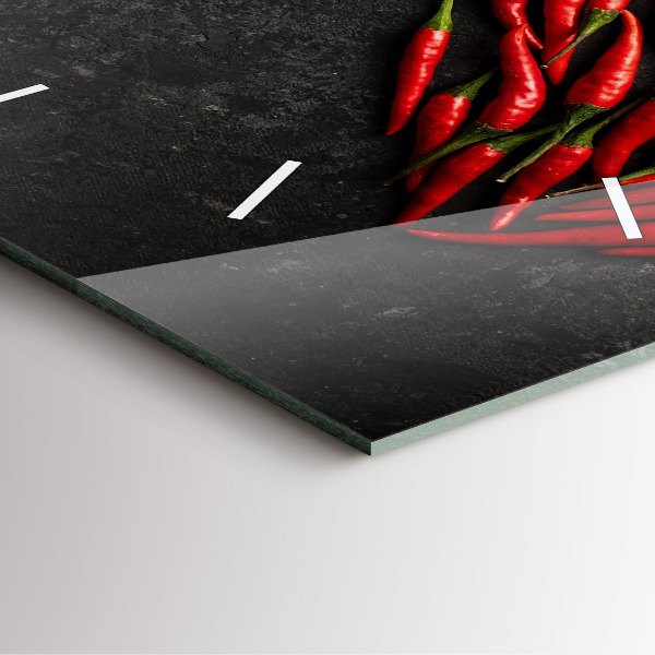 Štvorcové hodiny Srdce vyrobené z papriky