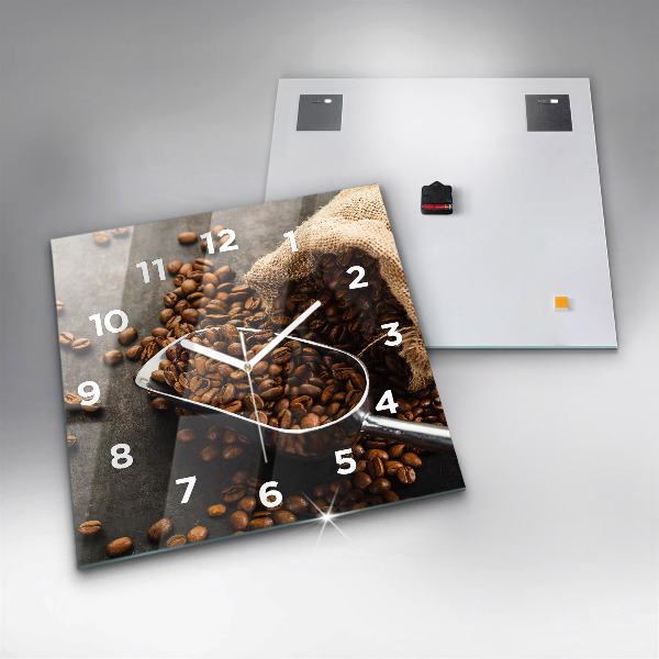 Štvorcové hodiny Vrece kávových zŕn