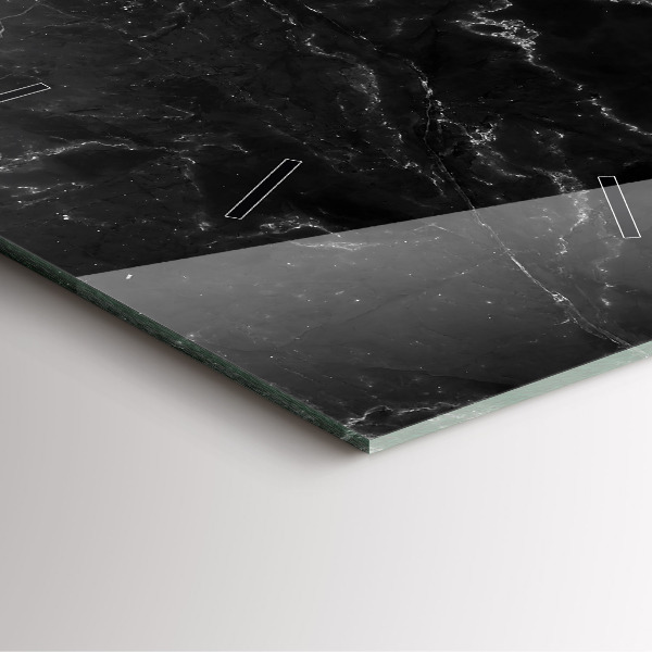 Štvorcové hodiny Čierny mramor