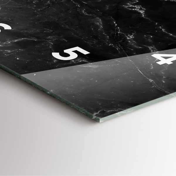 Štvorcové hodiny Čierny mramor