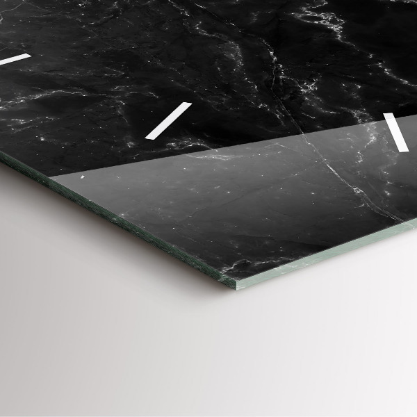 Štvorcové hodiny Čierny mramor