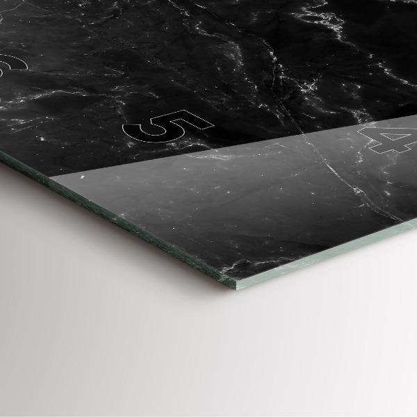 Štvorcové hodiny Čierny mramor