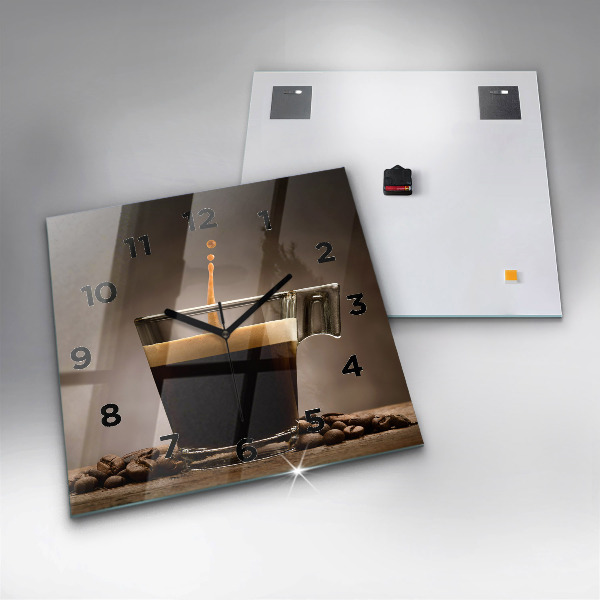 Štvorcové hodiny Šálka kávy