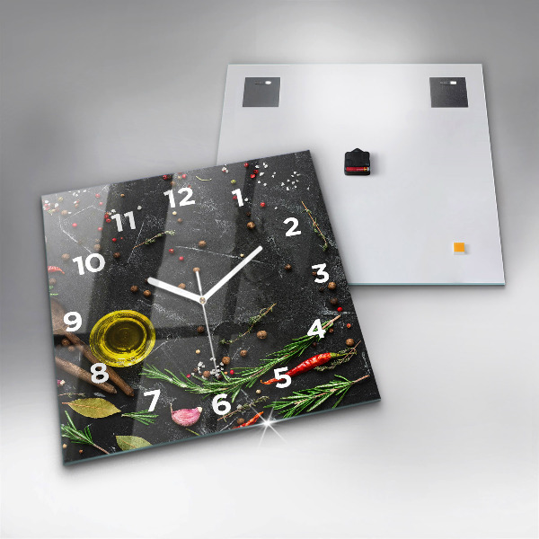 Štvorcové hodiny Korenie na pulte