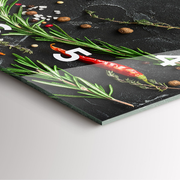 Štvorcové hodiny Korenie na pulte