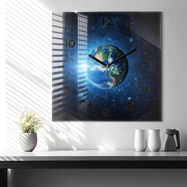 Štvorcové hodiny Zem a galaxia - NASA